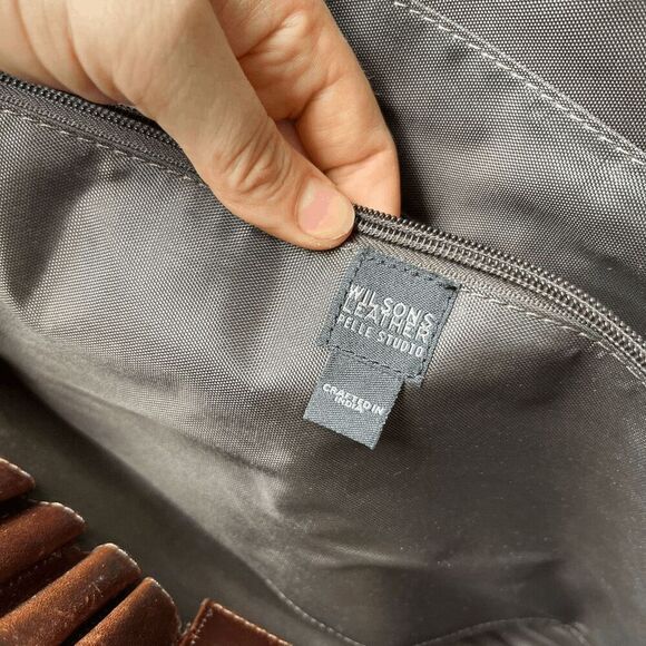 Wilsons Leather Brown Briefcase Laptop Bag – Vintage Classic Workwear Core - Picture 7 of 14